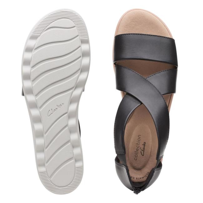 Women's Clarks Jillian Rise Sandals Black | CLK674LQD