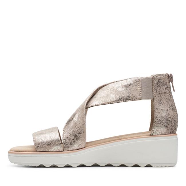 Women's Clarks Jillian Rise Sandals Blue Grey Metal | CLK031CRE