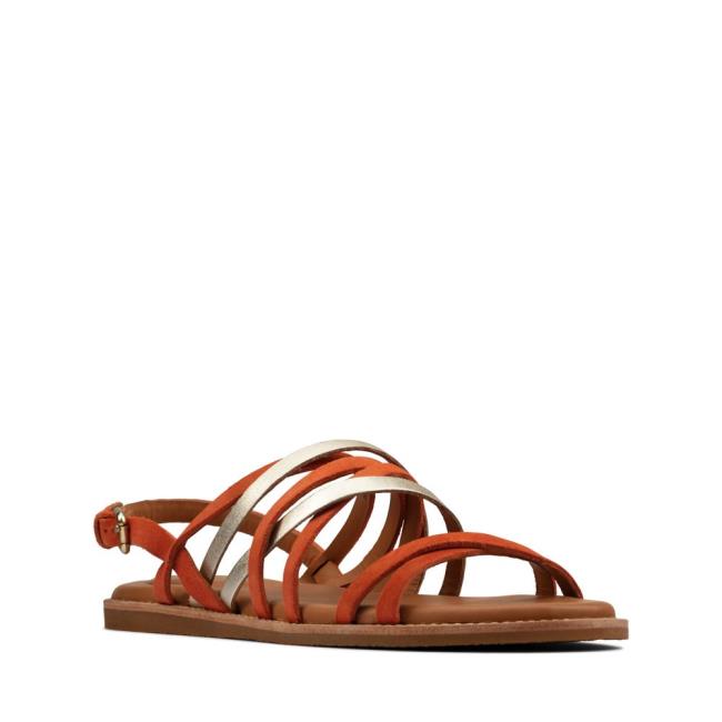 Women's Clarks Karsea Ankle Sandals Light Orange | CLK594JVN