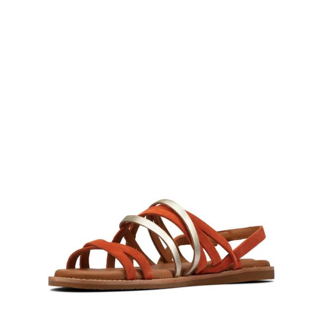 Women's Clarks Karsea Ankle Sandals Light Orange | CLK594JVN