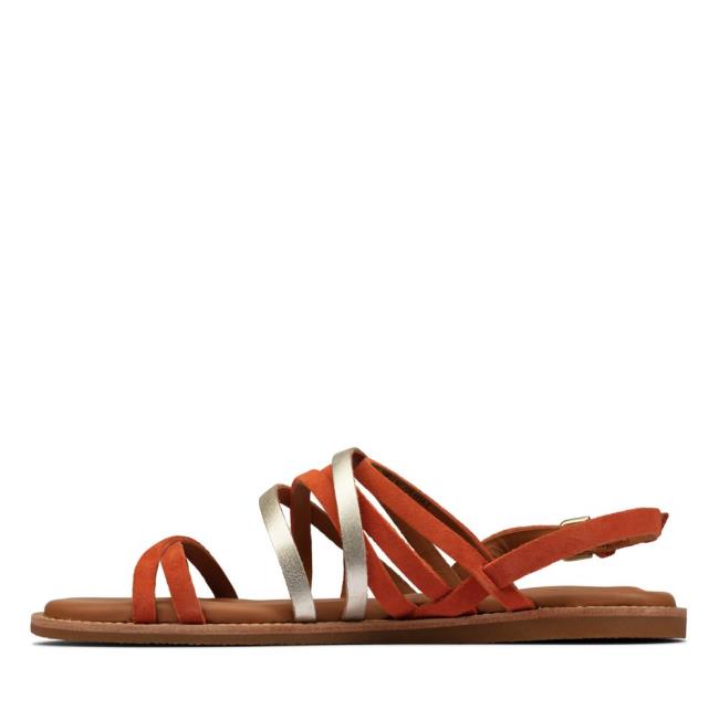 Women's Clarks Karsea Ankle Sandals Light Orange | CLK594JVN