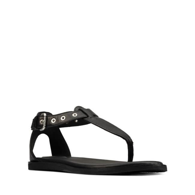 Women's Clarks Karsea Post Sandals Black | CLK864ENB