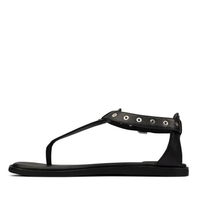 Women's Clarks Karsea Post Sandals Black | CLK864ENB