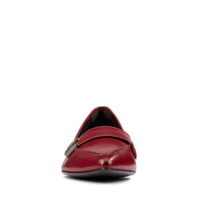 Women's Clarks Laina 15 Buckle Ballet Flats Red | CLK376AJX