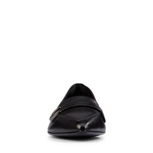 Women's Clarks Laina 15 Buckle Flat Shoes Black | CLK710BPQ