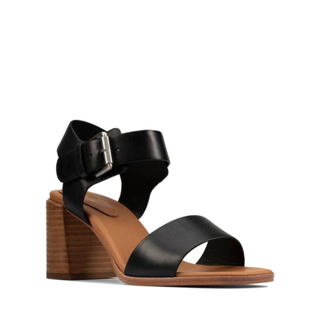 Women's Clarks Landra 70 Strap Sandals Black | CLK204WLY