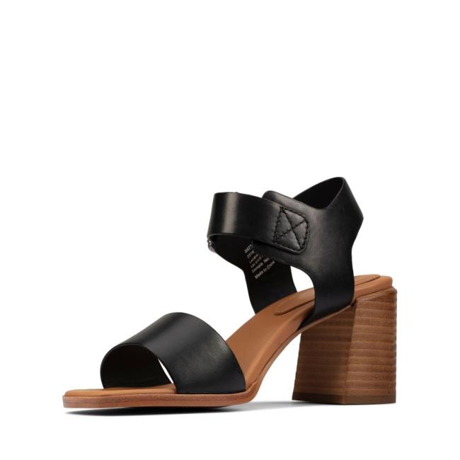 Women's Clarks Landra 70 Strap Sandals Black | CLK204WLY