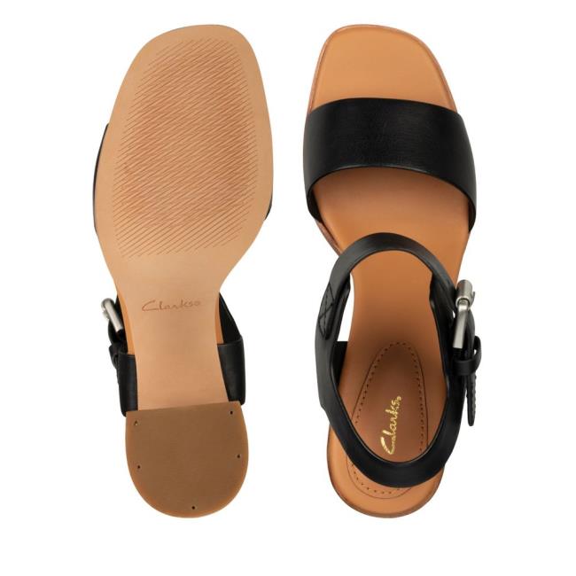 Women's Clarks Landra 70 Strap Sandals Black | CLK204WLY