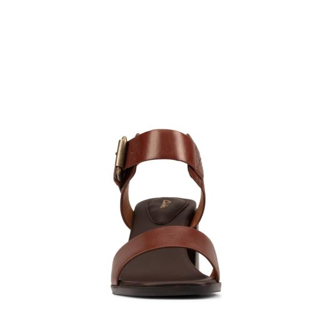 Women's Clarks Landra 70 Strap Sandals Dark Brown | CLK042CEB