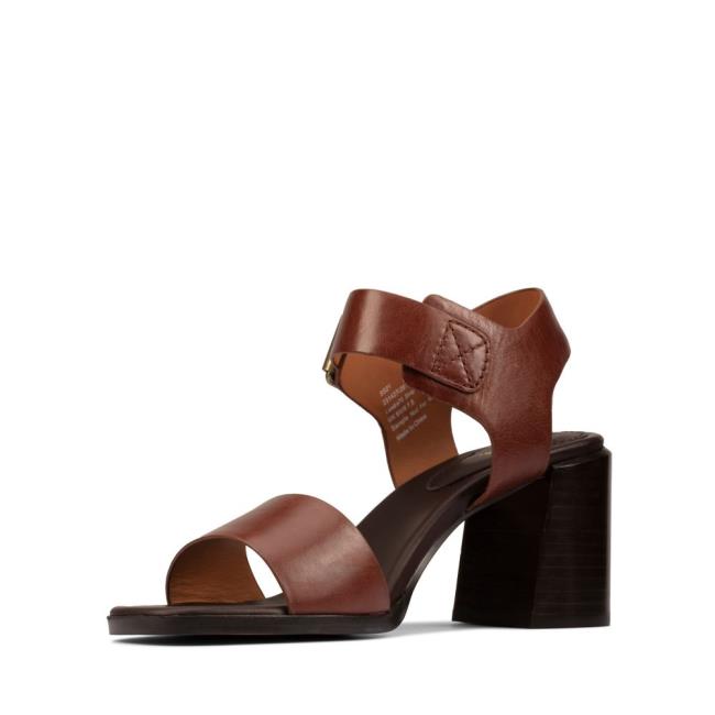 Women's Clarks Landra 70 Strap Sandals Dark Brown | CLK042CEB