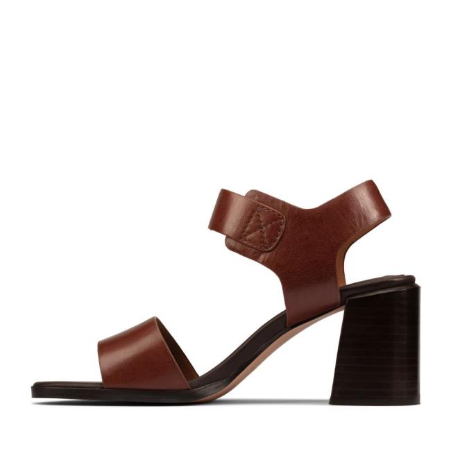 Women's Clarks Landra 70 Strap Sandals Dark Brown | CLK042CEB