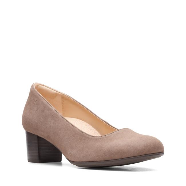 Women's Clarks Linnae Pump Heels Shoes Grey | CLK890DPJ