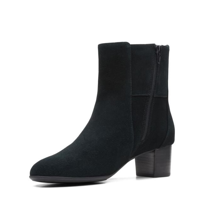 Women's Clarks Linnae Up Ankle Boots Black | CLK658VNS