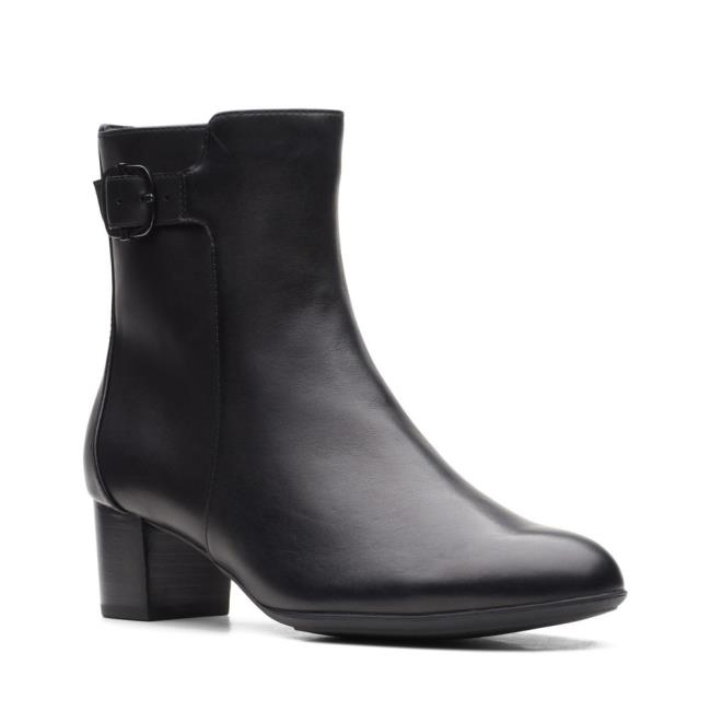 Women's Clarks Linnae Up Heeled Boots Black | CLK142SHQ