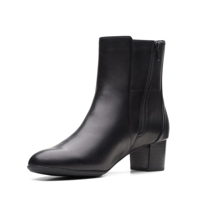 Women's Clarks Linnae Up Heeled Boots Black | CLK142SHQ