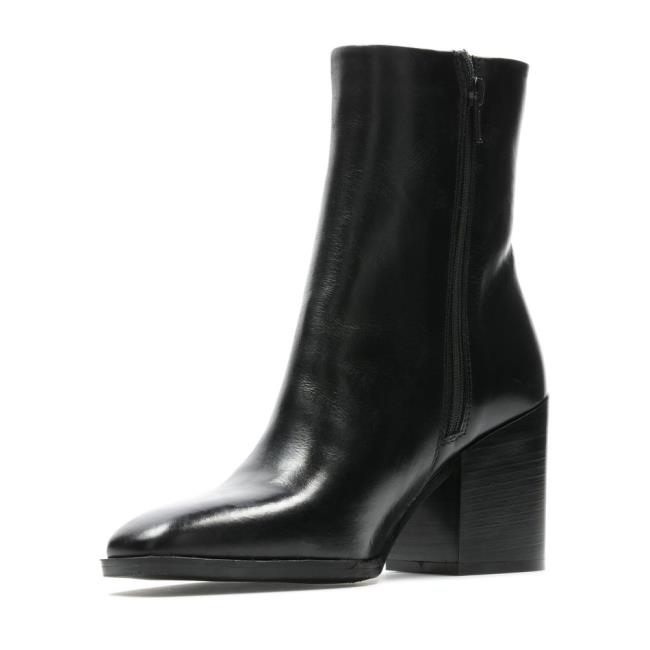 Women's Clarks Lydia Mid Heeled Boots Black | CLK812KRP