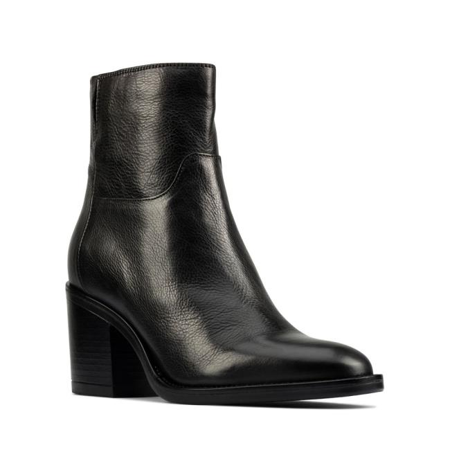 Women's Clarks Mascarpone 2 Go Heeled Boots Black | CLK395NSJ