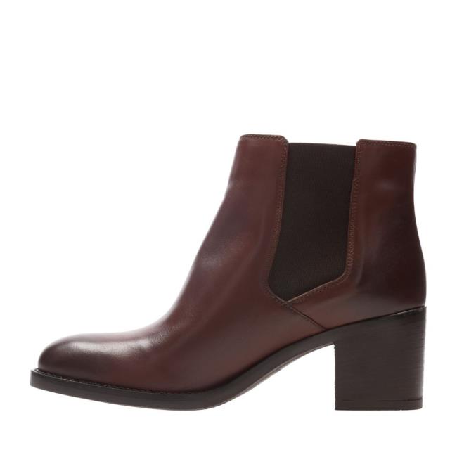 Women's Clarks Mascarpone Bay Heeled Boots Brown | CLK406CJB