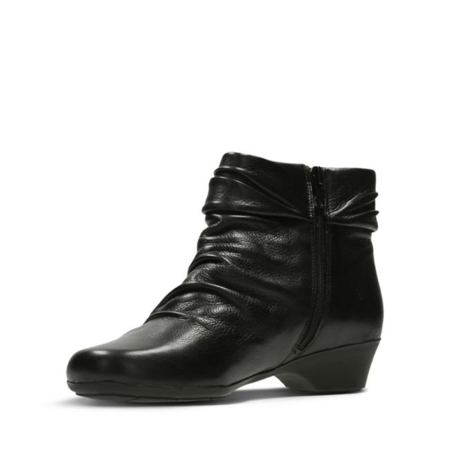 Women's Clarks Matron Ella Heeled Boots Black | CLK937KSH