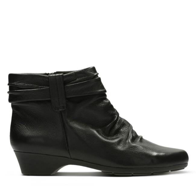 Women\'s Clarks Matron Ella Heeled Boots Black | CLK937KSH