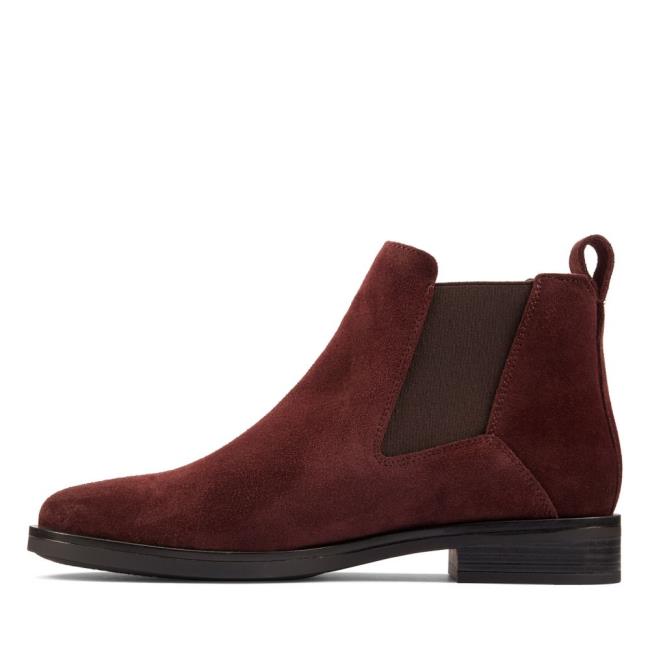 Women's Clarks Memi Top Chelsea Boots Burgundy | CLK357FUY