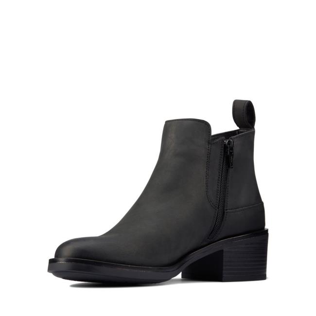 Women's Clarks Memi Zip Heeled Boots Black | CLK250TDS