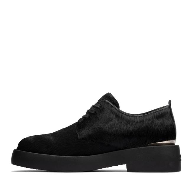 Women's Clarks Mileno London Flat Shoes Black | CLK429QAS