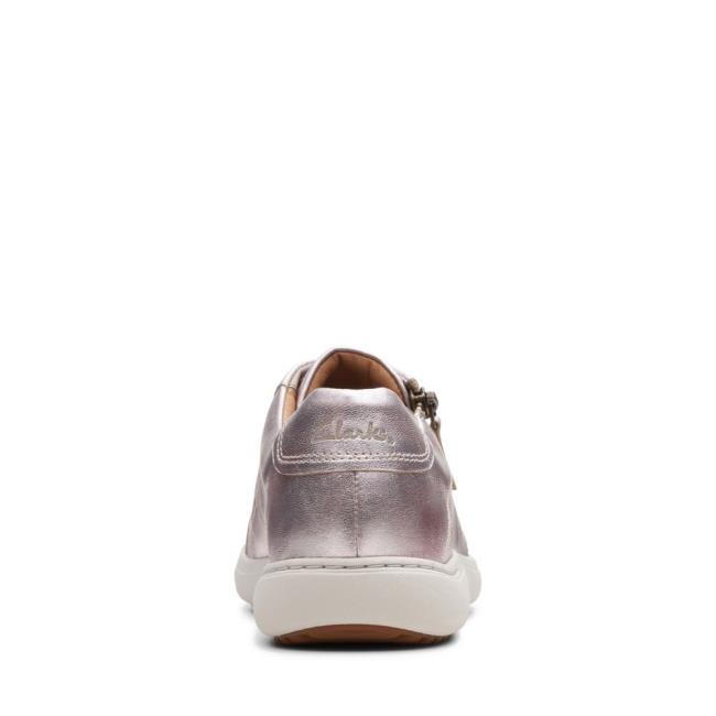 Women's Clarks Nalle Lace Flat Shoes Platinum | CLK530YOQ