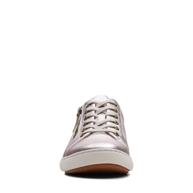 Women's Clarks Nalle Lace Sneakers Platinum | CLK702SEY