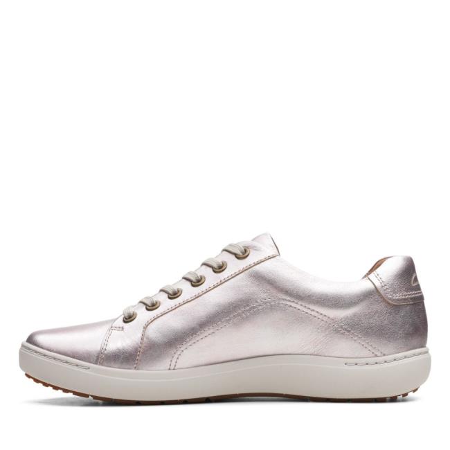 Women's Clarks Nalle Lace Sneakers Platinum | CLK702SEY