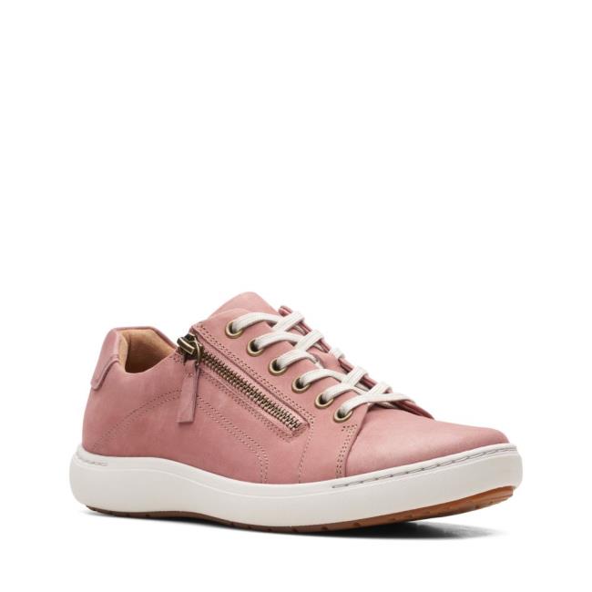 Women's Clarks Nalle Lace Sneakers Rose | CLK284WIU