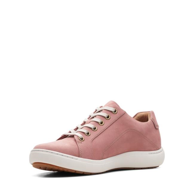 Women's Clarks Nalle Lace Sneakers Rose | CLK284WIU