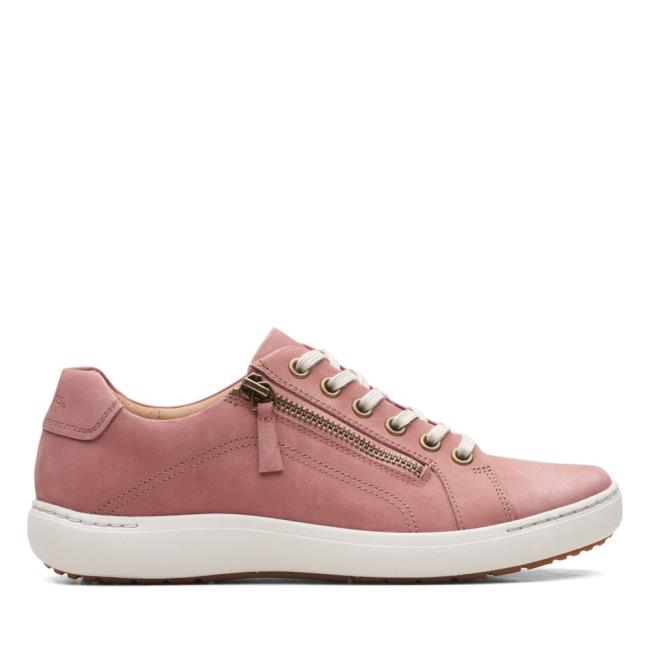 Women\'s Clarks Nalle Lace Sneakers Rose | CLK284WIU