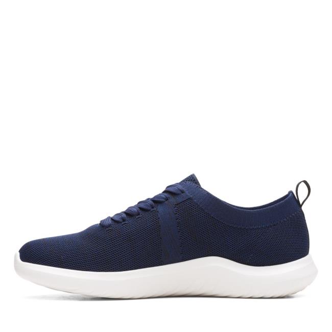 Women's Clarks Nova Glint Flat Shoes Navy | CLK594IEH