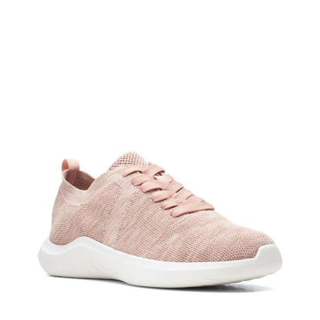 Women's Clarks Nova Glint Sneakers Light Pink | CLK397ZUA