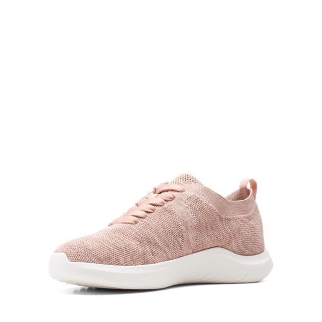 Women's Clarks Nova Glint Sneakers Light Pink | CLK397ZUA