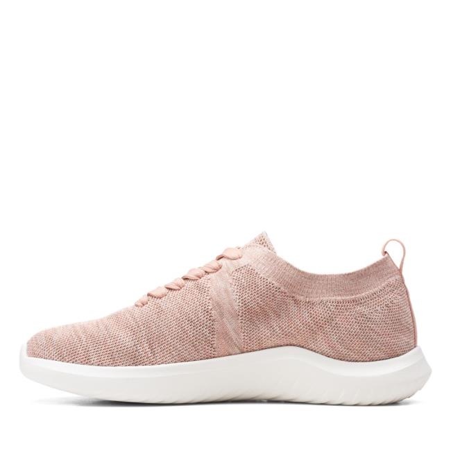 Women's Clarks Nova Glint Sneakers Light Pink | CLK397ZUA