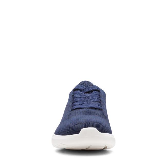 Women's Clarks Nova Glint Sneakers Navy | CLK215TGE