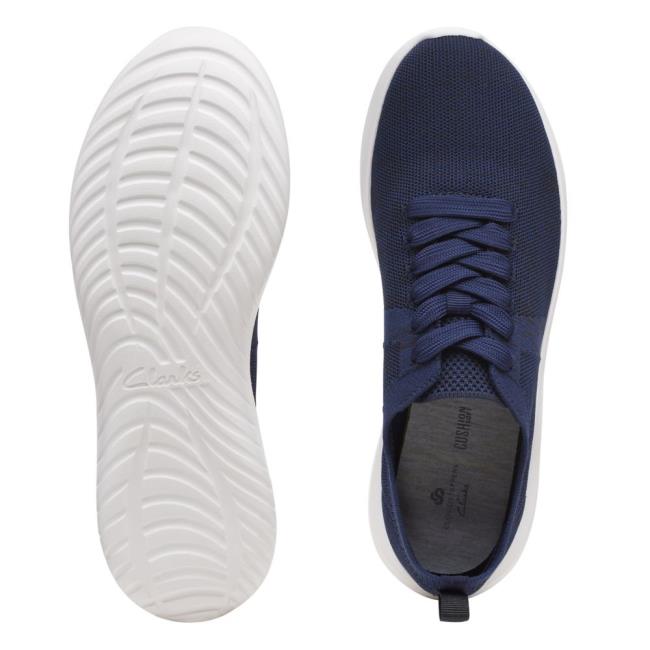 Women's Clarks Nova Glint Sneakers Navy | CLK215TGE