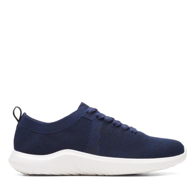 Women\'s Clarks Nova Glint Sneakers Navy | CLK215TGE