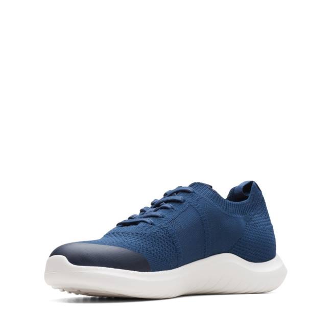 Women's Clarks Nova Lite Lace Sneakers Navy | CLK947SRM