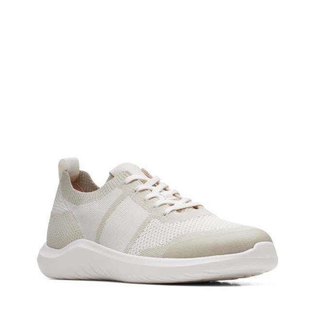 Women's Clarks Nova Lite Lace Sneakers White | CLK549OVR