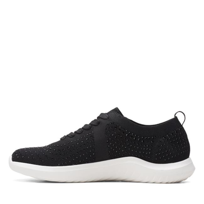 Women's Clarks Nova Spark Flat Shoes Black | CLK172LKU