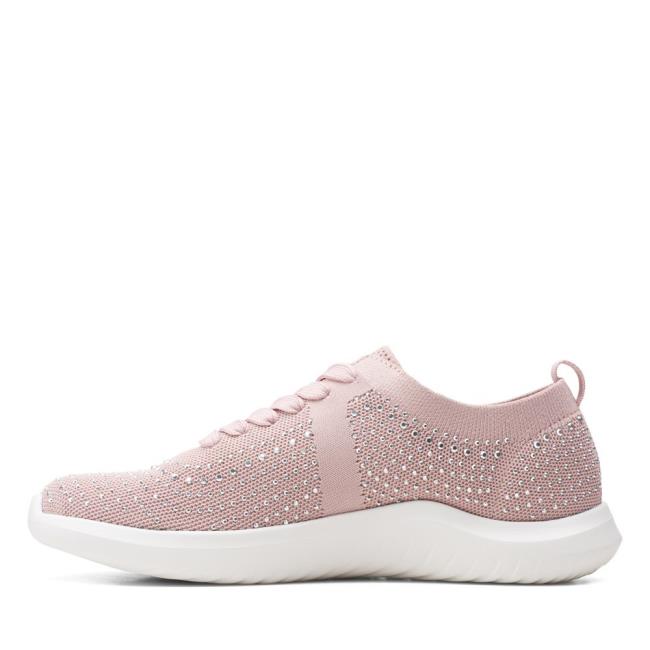 Women's Clarks Nova Spark Flat Shoes Pink | CLK179RWX