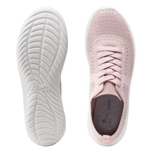 Women's Clarks Nova Spark Sneakers Pink | CLK768NRO