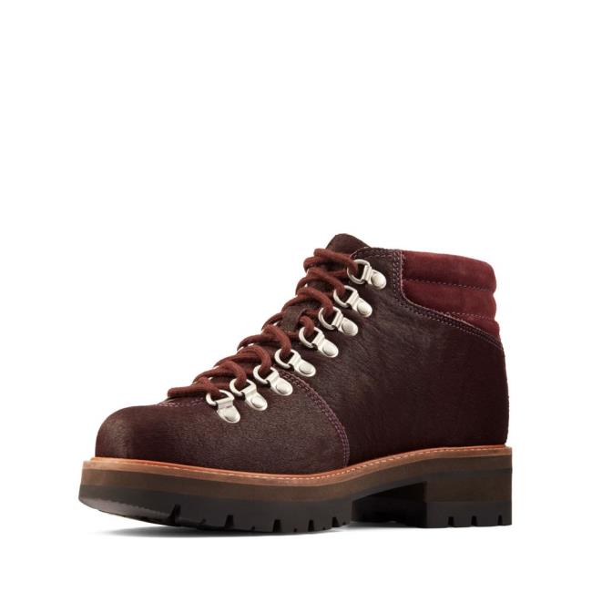 Women's Clarks Orianna Alpine Ankle Boots Burgundy | CLK187CXP