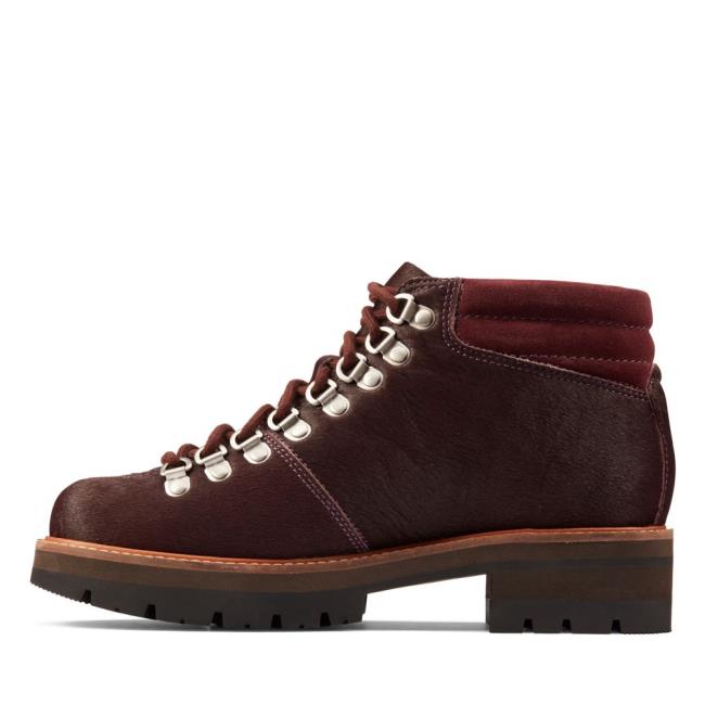 Women's Clarks Orianna Alpine Ankle Boots Burgundy | CLK187CXP