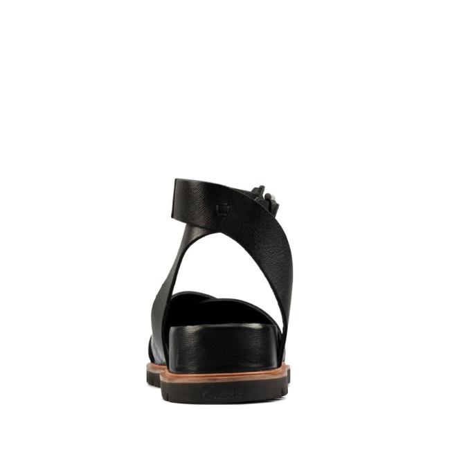 Women's Clarks Orianna Cross Sandals Black | CLK094BXQ