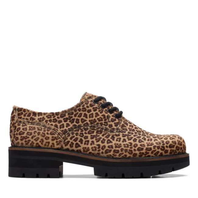 Women\'s Clarks Orianna Derby Flat Shoes Leopard | CLK753QSX