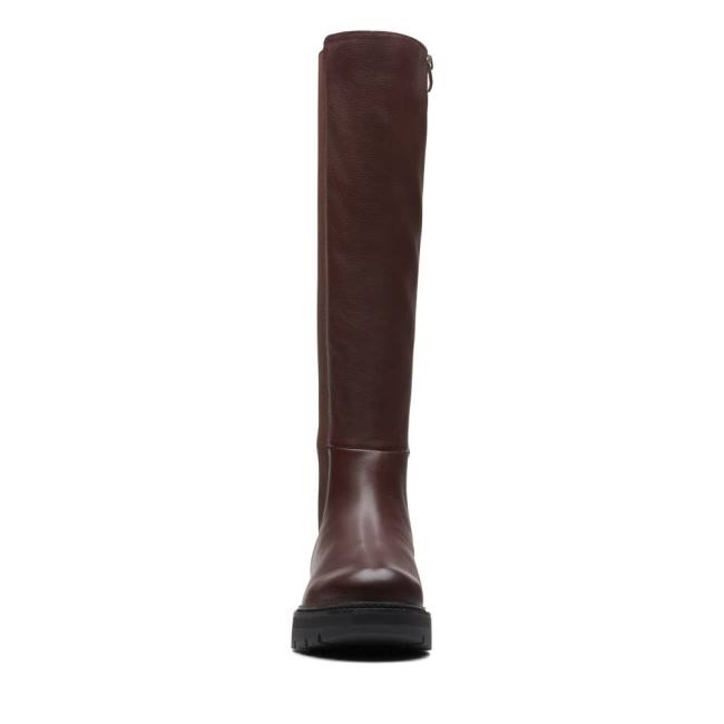 Women's Clarks Orianna Long Knee-high Boots Brown | CLK879ZUK